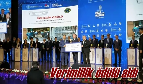 Verimlilik ödülü aldı