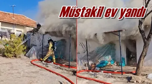Müstakil ev yandı