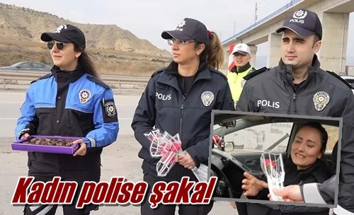 Kadın polise şaka!