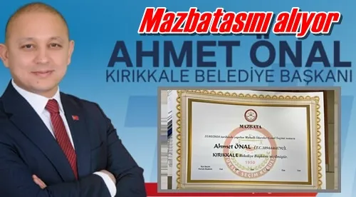 Mazbatasını alıyor