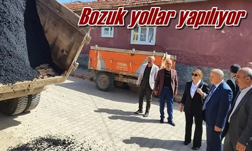 Bozuk yollar yapılıyor