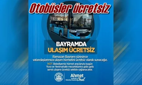 Otobüsler ücretsiz