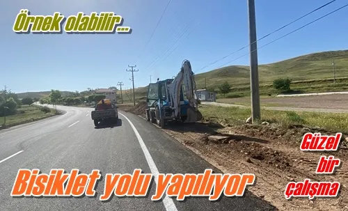 Bisiklet yolu yapılıyor