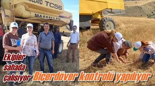 Biçerdöver kontrolü yapılıyor