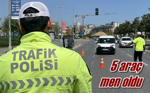5 araç men oldu