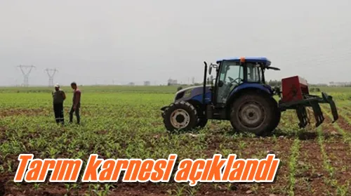 Tarım karnesi açıklandı