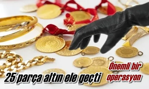 25 parça altın ele geçti