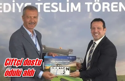 Çiftçi dostu ödülü aldı