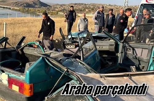Araba parçalandı