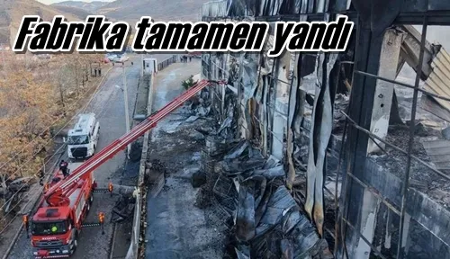 Fabrika tamamen yandı