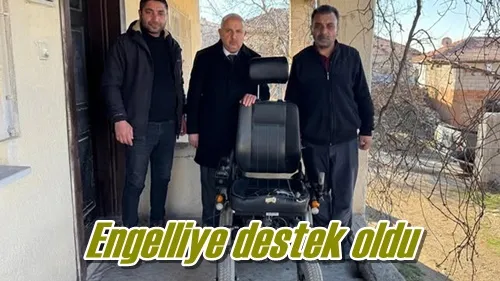 Engelliye destek oldu