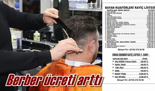Berber ücreti arttı