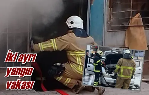 İki ayrı yangın vakası