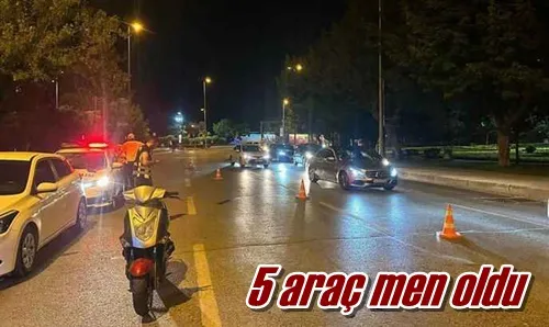 5 araç men oldu