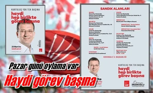 Haydi görev başına!