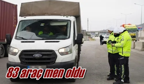 83 araç men oldu