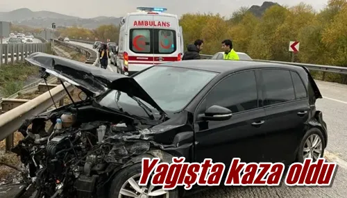 Yağışta kaza oldu