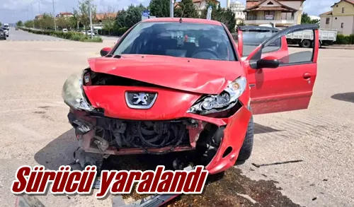 Sürücü yaralandı