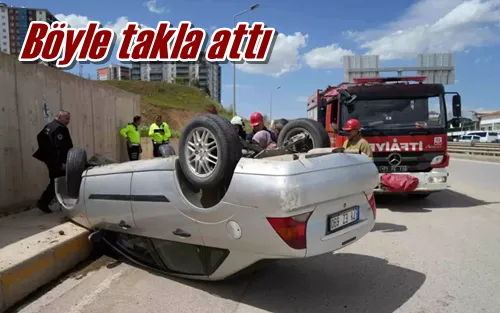 Böyle takla attı