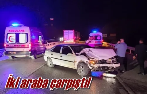 İki araba çarpıştı!