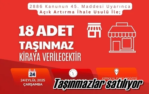 Taşınmazlar satılıyor