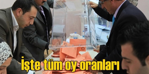 İşte tüm oy oranı