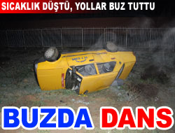 Buzlanan Yollar Kazalara Sebep Oldu
