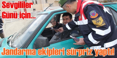 Jandarma`dan Sevgililer Günü hediyesi