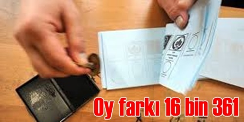 Oy farkı 16 bin 361