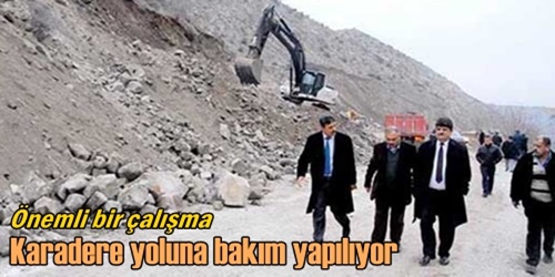 Karadere yoluna bakım yapılıyor