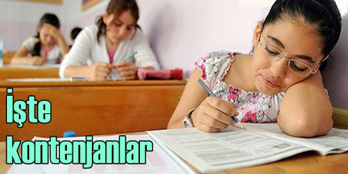 İşte kontenjanlar