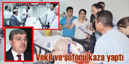 Vekil ve şoförü yaralandı