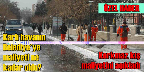 Kışın Maliyeti  Belediyeyi  1 Milyon TL