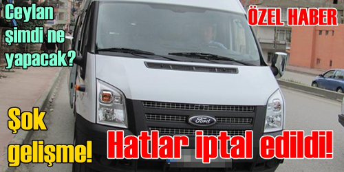 Hatlar iptal edildi!