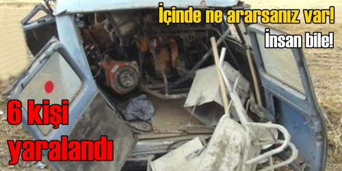  İşçileri taşıyan  minibüs devrildi: 6 yaralı