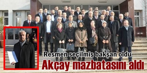 Akçay mazbatasını aldı
