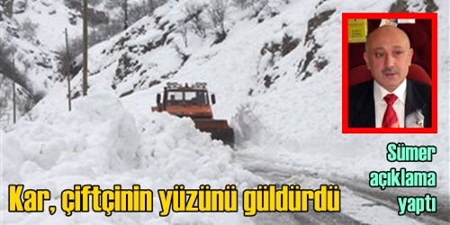 Kar, çiftçiyi güldürdü