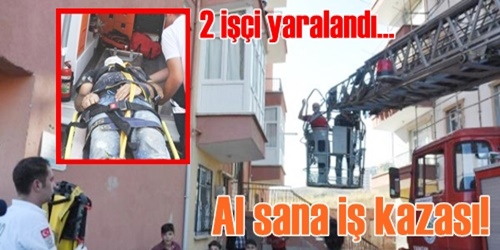 5`inci kattan düşen 2  işçi ağır yaralandı