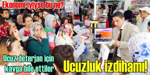 Ucuz deterjan için kavga ettiler!