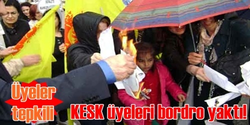 KESK üyeleri bordro yaktı