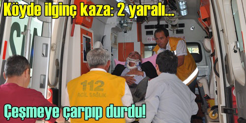 Otomobille Çeşmeye Çarptı